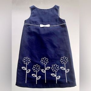 Elegant Copper Key Girl’s Navy Floral Embroidered Dress Sz 7 EUC So Ladylike!